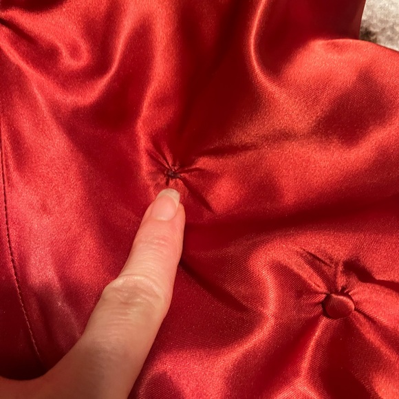 Vintage 1930s / 1940s red satin dress, medium - Picture 15 of 16